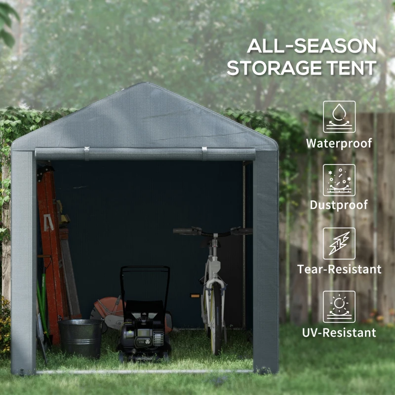 Best 1.6 x 2.2m Garden Storage Shed Tent, with Accessories - Dark Grey - Image 4