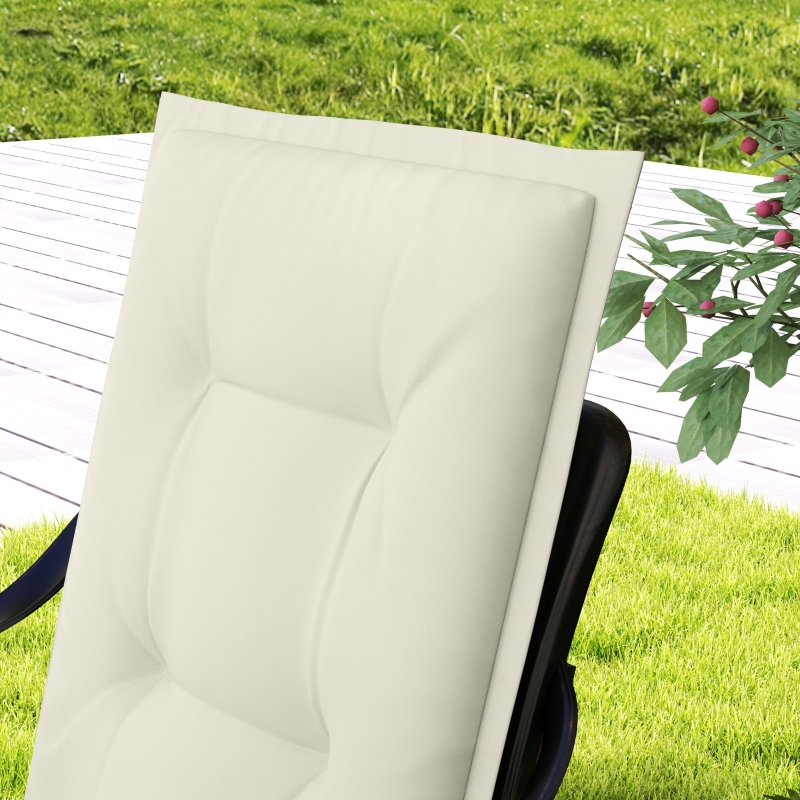 Best Set of Four Padded Garden Seat Cushions - White - Image 9