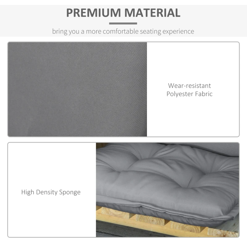 Best Set of 2 Outdoor Chair Cushions, High Back Padded Patio Chair with Pillow for Indoor and Outdoor Use, Dark Grey - Image 6