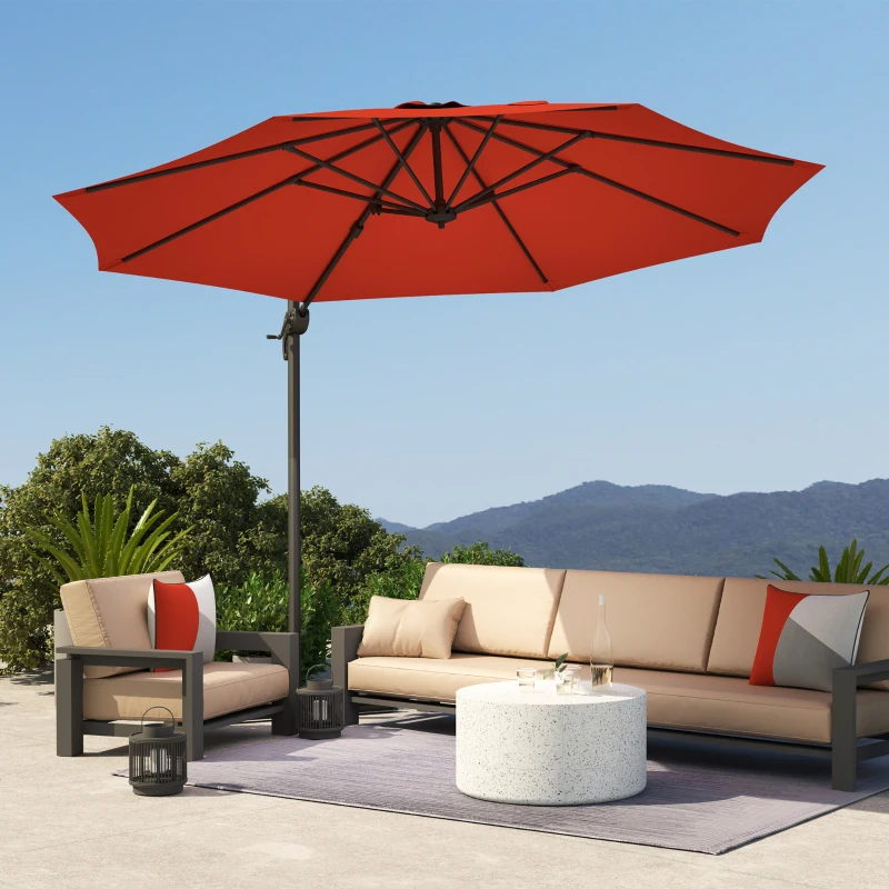Best Five-Position Overhanging Parasol - Orange - Image 8