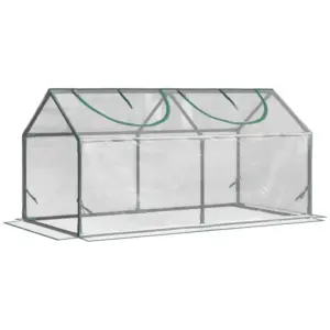Best Mini Greenhouse Portable Flower Planter Vegetable Grow House for Garden Backyard with Zipped Windows, 120 x 60 x 60 cm, Clear