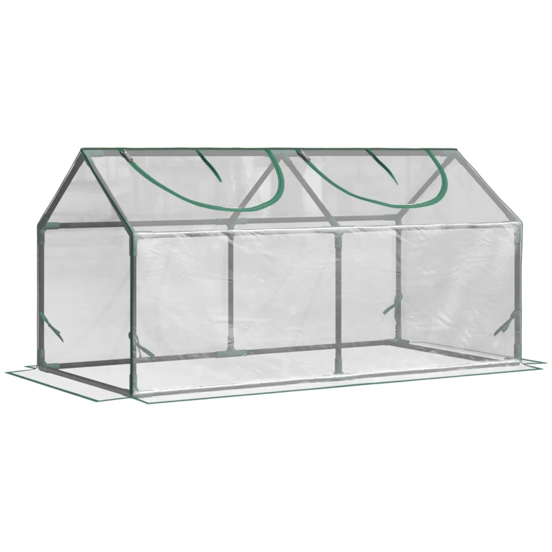 Best Mini Greenhouse Portable Flower Planter Vegetable Grow House for Garden Backyard with Zipped Windows, 120 x 60 x 60 cm, Clear