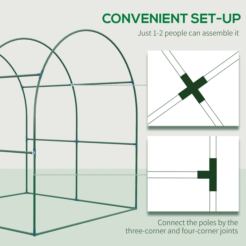 Best Walk in Polytunnel Greenhouse, Green House for Garden with Roll-up Window and Door, 1.8 x 1.8 x 2 m, Green - Image 7