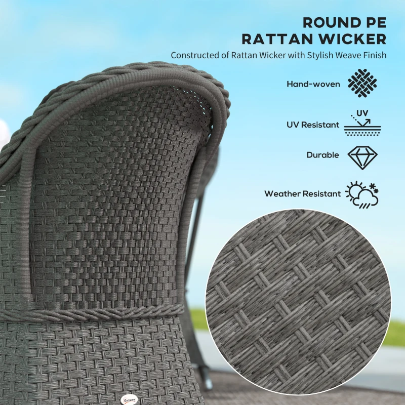 Best Four-Piece Rattan Sofa Set, with Glass-Top Table - Light Grey - Image 4