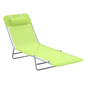 Best Single Folding Sun Lounger - Green
