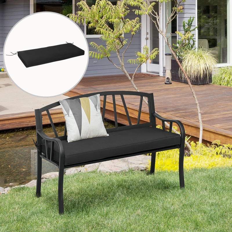 Best Garden Bench Cushion 2 Seater Loveseat Seat Pad for Patio Swing Furniture for Indoor & Outdoor Use, 120 x 50 x 8 cm, Black - Image 10