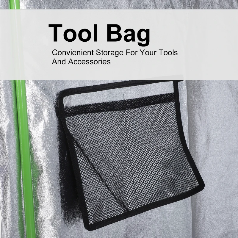 Best Grow Tent Reflective Mylar Hydroponic with Adjustable Vents and Floor Tray for Indoor Plant Growing, 80 x 80 x 160 cm (31.5" x 31.5" x 63") - Image 6