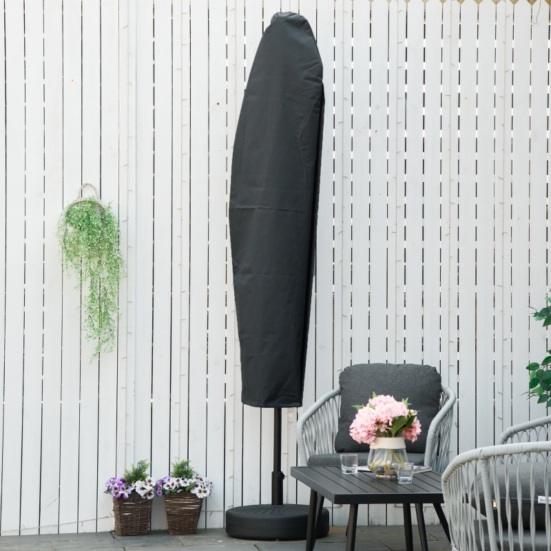 Best Parasol Cover, Patio Cantilever Cover, Banana Umbrella Protector with Rod, Zipper for Outdoor Garden, Patio, Dark Grey - Image 10