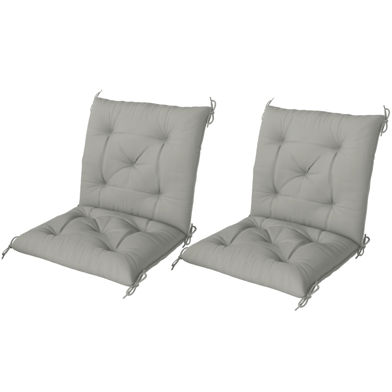 Best Set of Two Outdoor Seat Cushions - Light Grey - Image 11