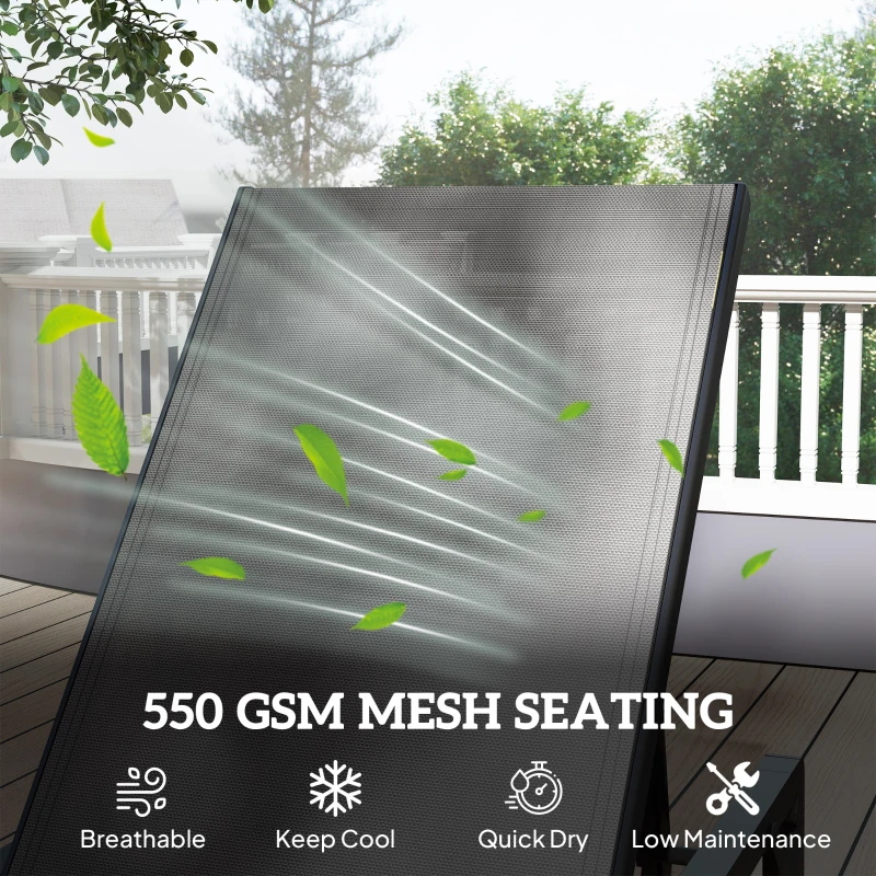 Best Folding Sun Lounger, 5-Position Adjustable Garden Chaise Lounge Sunbed, Steel Frame Reclining Chair for Beach, Porch, Patio, Camping, Light Grey - Image 5