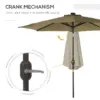 Best 2.7m Patio Garden Umbrella Outdoor Parasol with Tilt Crank and 24 LEDs Lights (Brown) - Image 5
