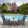 Best 2-Seater Rattan Table Chair Bistro Garden Furniture Set Wicker Table Outdoor Patio - Image 2