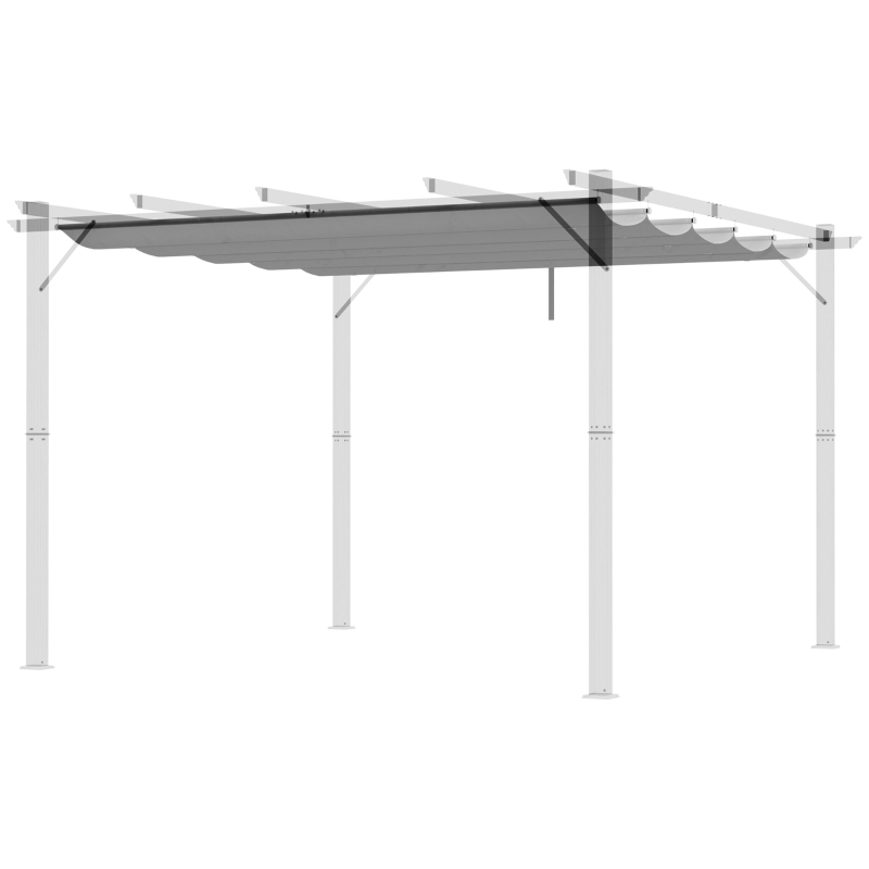 Best Retractable Pergola Shade Cover, Replacement Canopy Fabric for 3 x 3 (m) Pergola, Gazebo Retractable Roof, Light Grey - Image 11