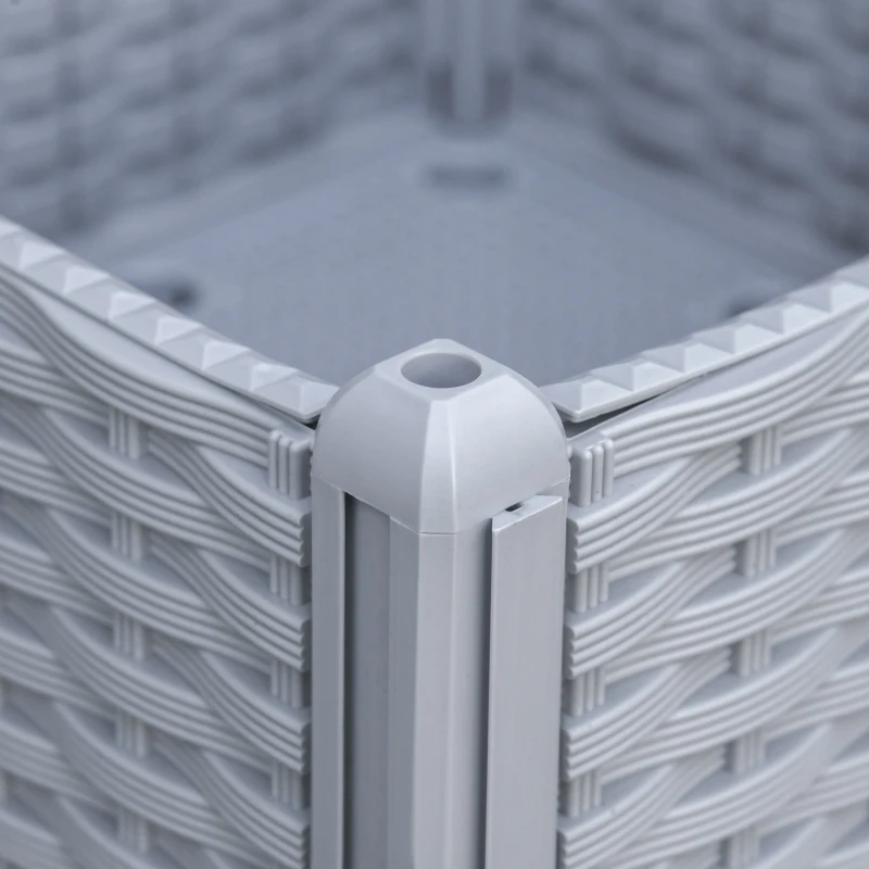 Best 40cm x 40cm x 44cm 26L Set of 4 Garden Raised Bed Elevated Patio Flower Plant Planter Box PP Vegetables Planting Container, Grey - Image 8