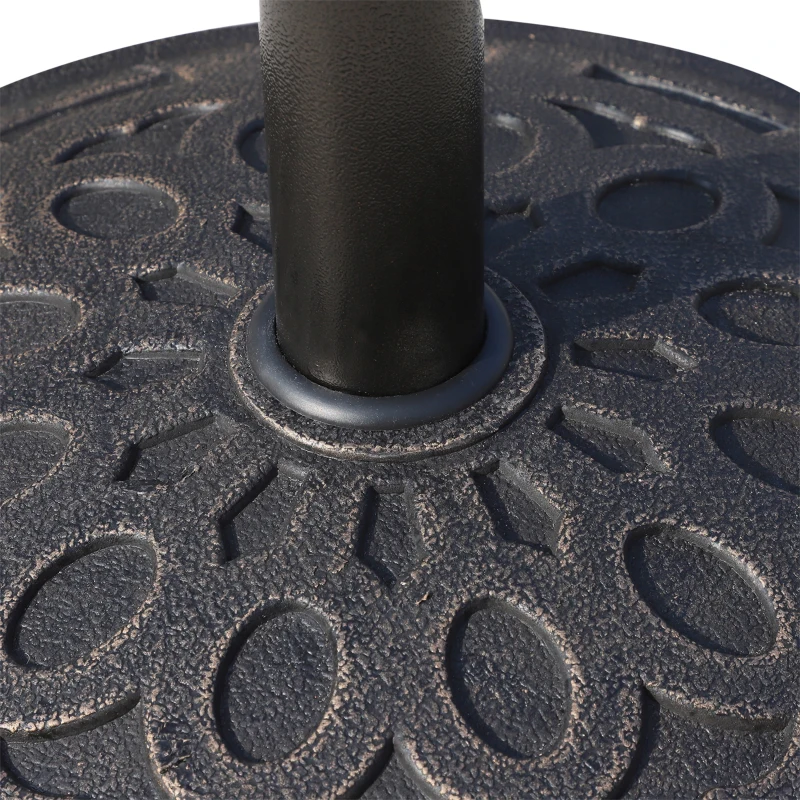 Best 14kg Round Garden Parasol Base Holder Decorative Resin Market Umbrella Stand with Adjustable Coupler, Bronze - Image 8