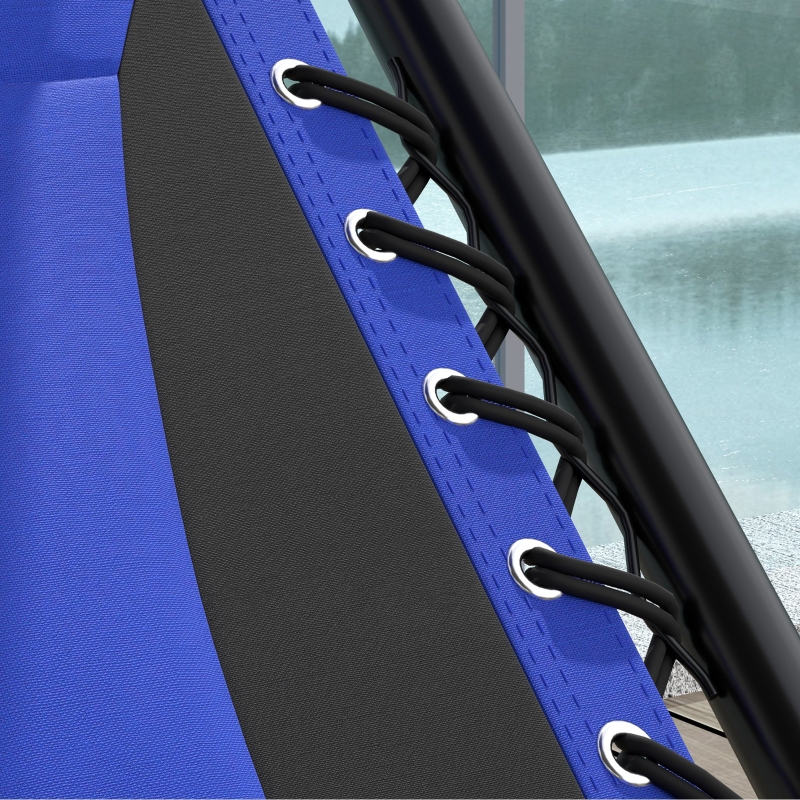 Best Zero Gravity Lounger Chair Set of 2, Folding Reclining Patio Chair with Shade Cover, Cup Holder, Soft Cushion and Headrest for Poolside, Camping, Blue - Image 9