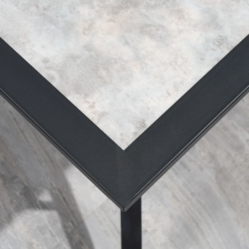 Best 7 Pieces Garden Dining Set, 6 Seater Garden Table and Chairs with Parasol Hole, Outdoor Furniture Armchairs and Stone-like Plastic Top Table with Breathable Mesh Fabric Seat, Grey - Image 8