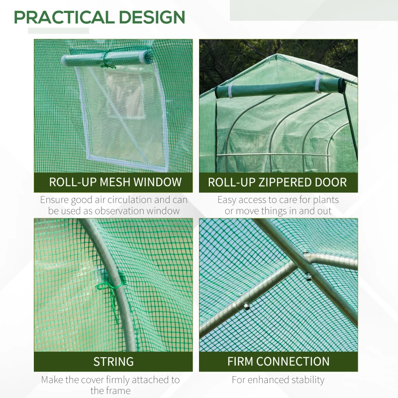 Best Polytunnel Greenhouse with Windows and Door, Walk in Greenhouse for Garden, Backyard (3 x 2 M) - Image 6