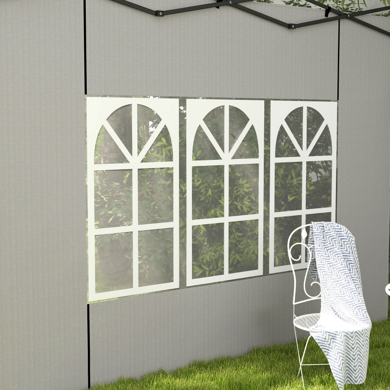 Best Gazebo Side Panels, Sides Replacement with Window for 3x3(m) or 3x6m Gazebo Canopy, 2 Pack, White - Image 9