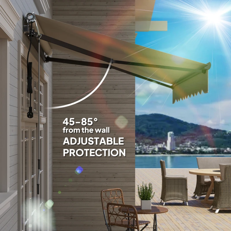 Best 2.5 x 2m Electric Awning with Remote Controller, Aluminium Frame DIY Retractable Awning, UV30+ Sun Shade Canopy for Garden Patio Deck Door Window, Light Grey - Image 6