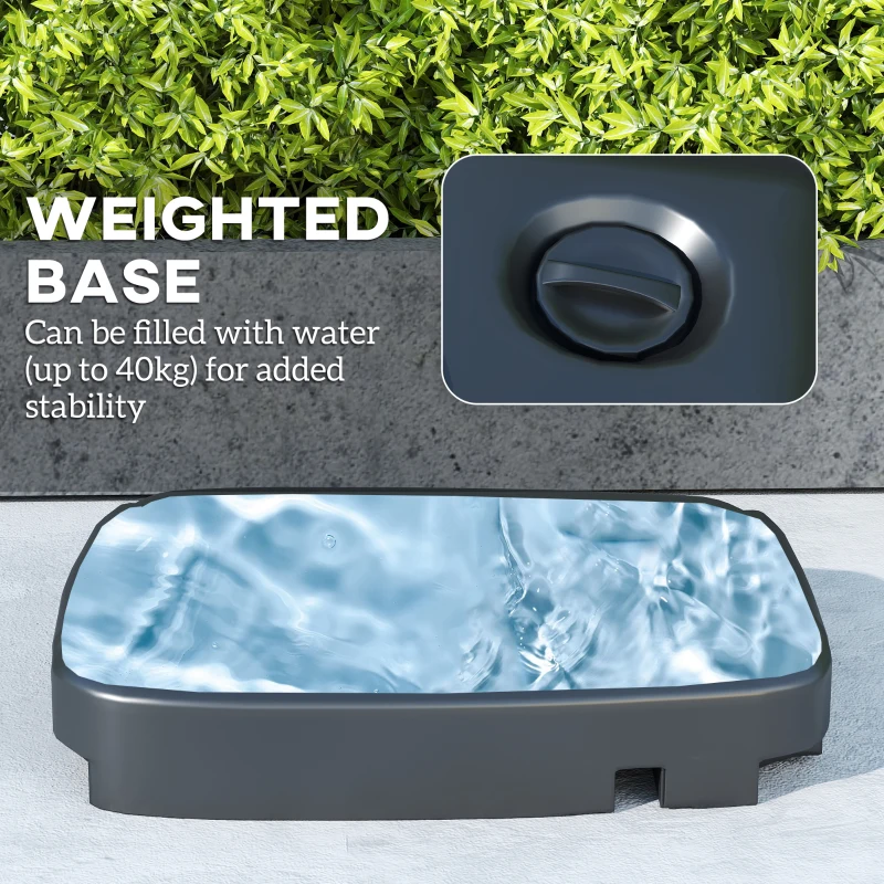 Best Cantilever Parasol with Weighted Base Double Top Garden Parasol Square Hanging Patio Umbrella with Crank Tilt Khaki - Image 4