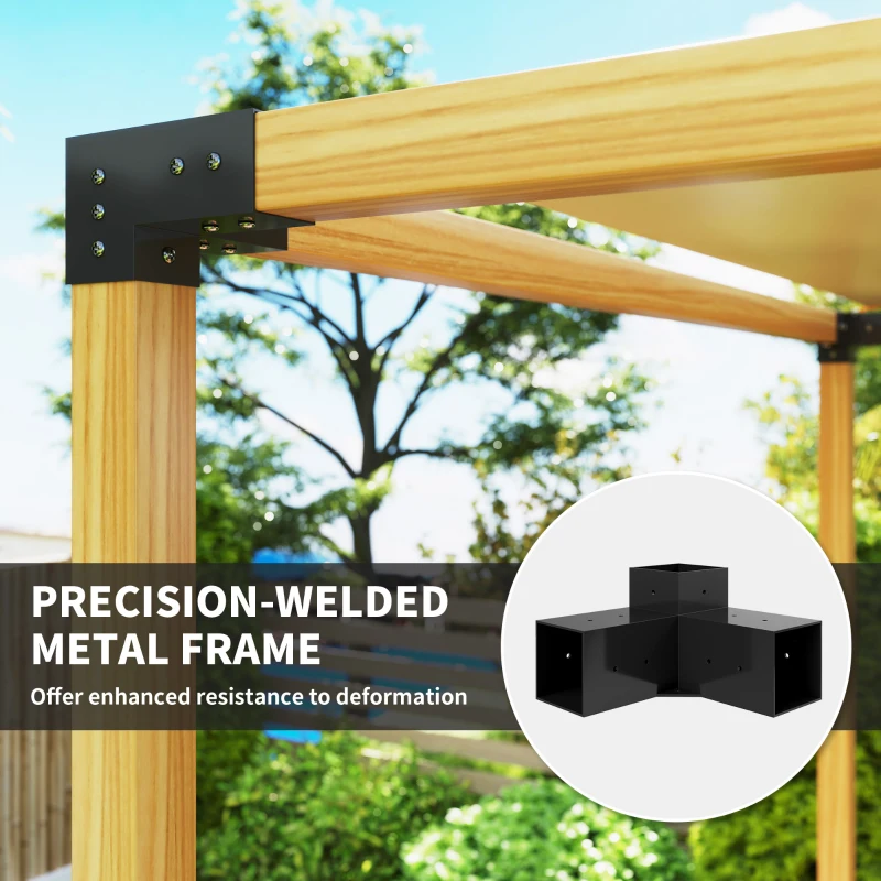 Best Pergola Kit, DIY Pergola Brackets with 3-Way Pergola Corner Brackets and Post Base for 4" x 4" (Actual 3.6" x 3.6") Lumber, 8 PCS Includes Screws - Image 6
