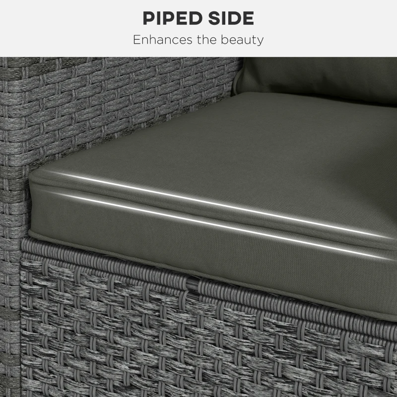 Best Seat and Back Padded Cushion Set - Charcoal Grey - Image 5