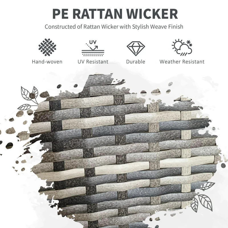 Best Five-Pieces Rattan Dining Set - Mixed Grey - Image 4