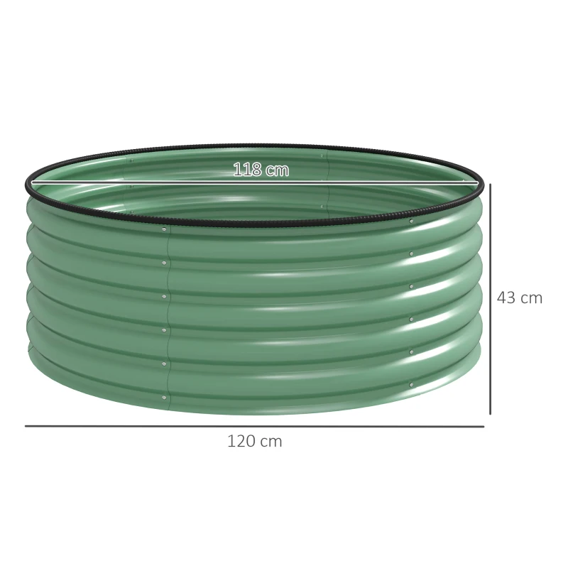 Best Galvanised Raised Garden Bed with Safety Edging, Outdoor Raised Planter Box with Gloves, 120 x 120 x 43cm, Light Green - Image 3