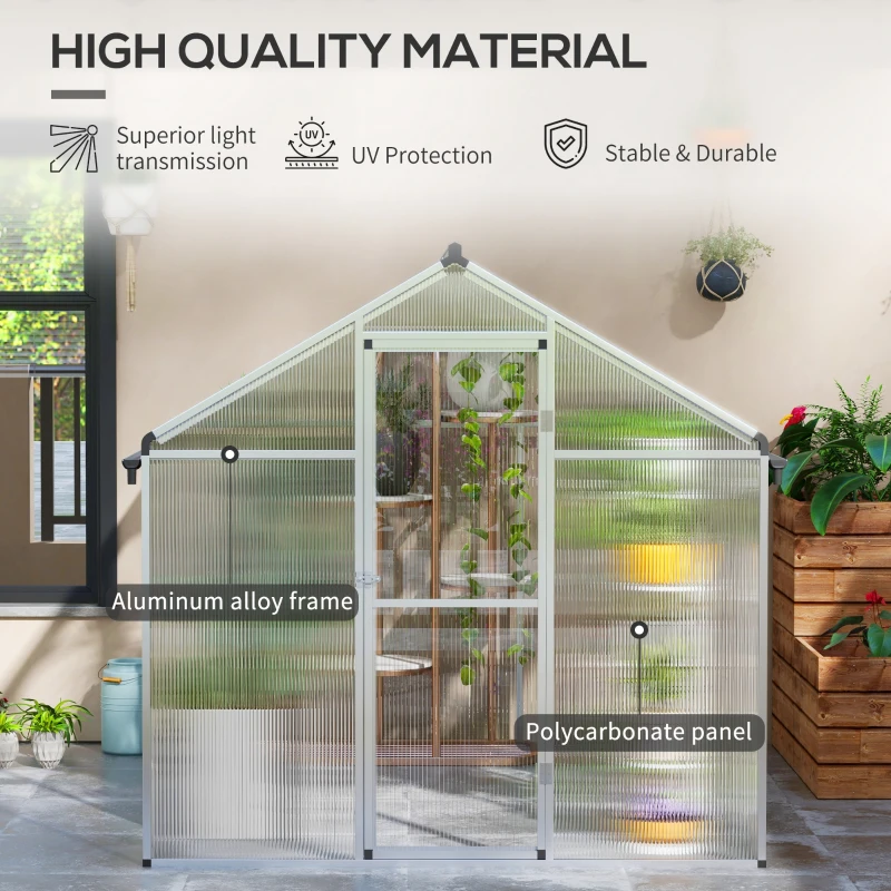 Best 8 x 6ft Aluminium Frame Greenhouse - Image 4