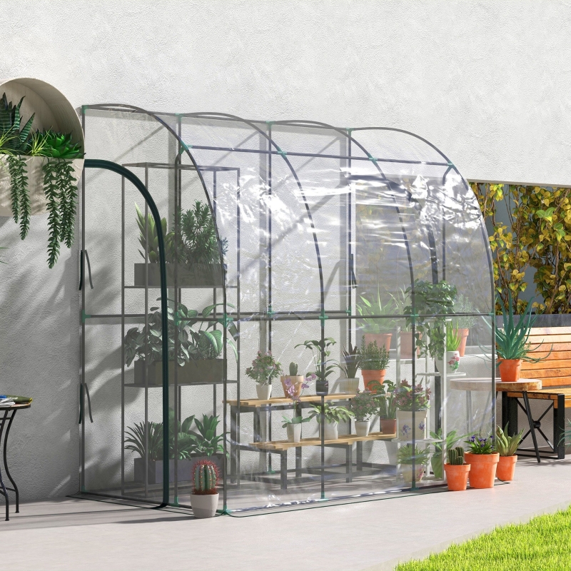 Best 214cm x 118cm Walk-In Lean To Greenhouse, with Accessories - Image 10