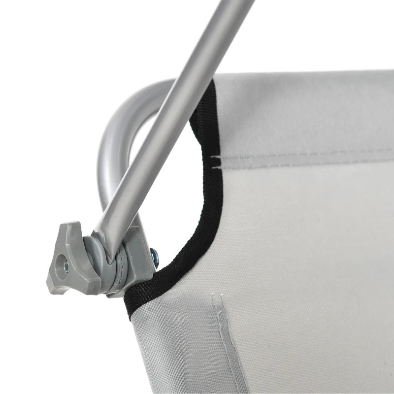 Best Outdoor Foldable Sun Lounger, 4 Level Adjustable Backrest Reclining Sun Lounger Chair with Angle Adjust Sun Shade Awning for Beach, Garden, Patio, Light Grey - Image 8