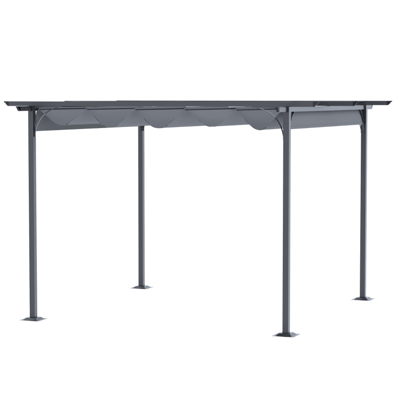 Best 3.5M X 3.5M Metal Pergola Gazebo Awning Retractable Canopy Outdoor Garden Sun Shade Shelter Marquee Party BBQ, Grey - Image 11