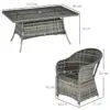 Best Seven-Piece Rattan Dining Set - Grey - Image 3
