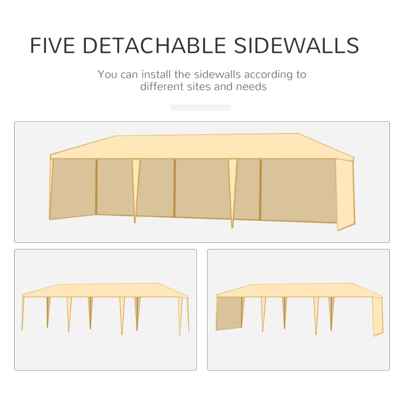 Best Garden Gazebo Marquee Party Wedding Tent Canopy (9m x 3m) - White - Image 6