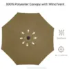 Best 2.7m Patio Garden Umbrella Outdoor Parasol with Tilt Crank and 24 LEDs Lights (Brown) - Image 7