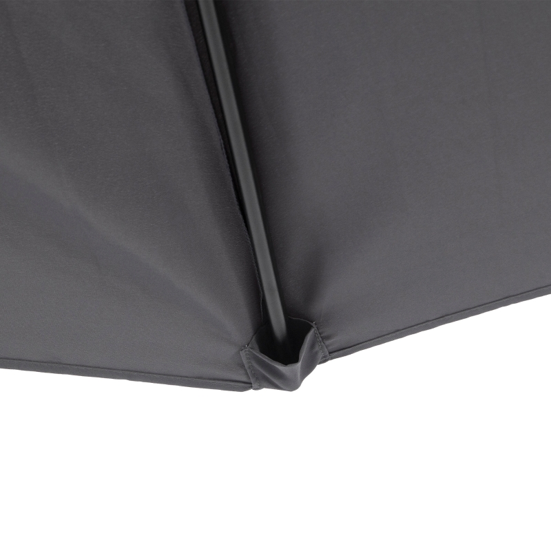 Best 3(m) Half Parasol Semi Round Umbrella Patio Metal Frame Crank Handle for Balcony-- NO BASE INCLUDED, Grey - Image 10