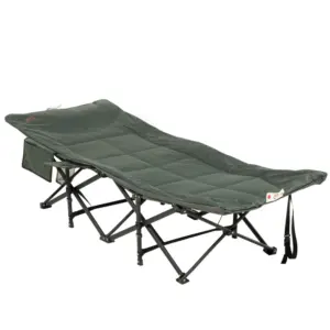 Best Foldable Sun Lounger, Padded Patio Camping Bed with Carry Bag, Magazine Bag and Cup Holder for Outdoor, Garden, Porch, Grey