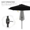 Best 2.7m Outdoor Patio Garden Umbrella Parasol with Tilt Crank and 24 LEDs Lights, Black - Image 7
