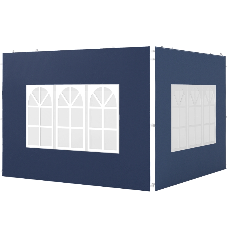Best Set of Two 3 x 3(m) Gazebo Frame Replacement Walls - Blue - Image 11