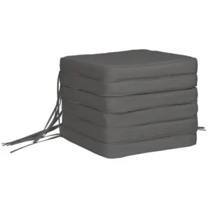 Best Set of 6 Pcs Chair Cushion, 42Lx42Wx5T cm-Grey