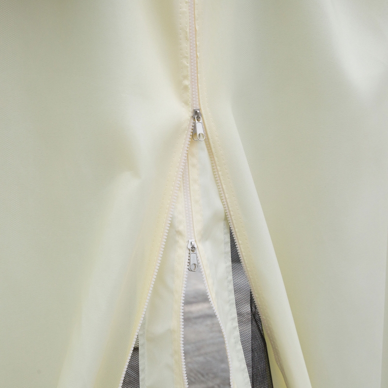 Best 4 x 3 m Aluminum Garden Gazebo, Double Roof Outdoor Gazebo Canopy Shelter with Netting & Curtains for Garden, Lawn, Backyard and Deck, Cream - Image 10