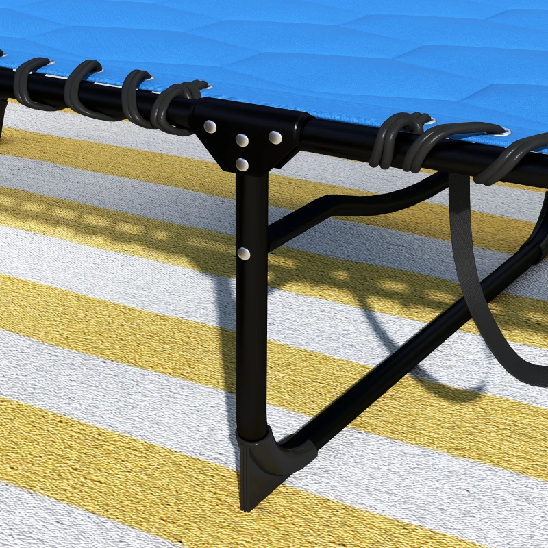 Best Padded Sun Lounger, with Five-Position Reclining Back - Blue - Image 8