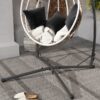 Best Hammock Chair Stand Only, Hanging Chair Stand with X-Shape Base, Heavy Duty Steel Single Hammock Egg Swing Frame for Indoor Outdoor, 150 KG Load Capacity Black - Image 9