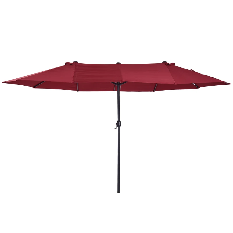 Best 4.6m Double-Sided Patio Parasol Sun Umbrella-Wine Red
