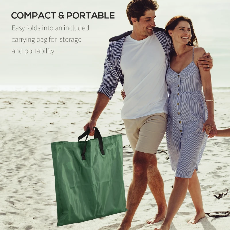 Best Set of Two Metal Frame Beach Chairs, with Reclining Backs - Green - Image 5