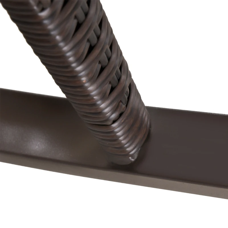 Best Outdoor PE Rattan Rocking Chair Set of 2, Garden Rocking Chair Set with Armrest and Cushion, Brown - Image 8