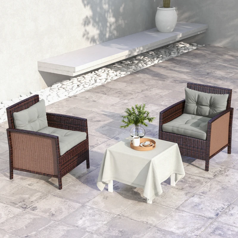 Best 2-Piece Seat Cushions Back Pillows Replacement, Patio Chair Cushions Set for Indoor Outdoor, Light Grey - Image 2