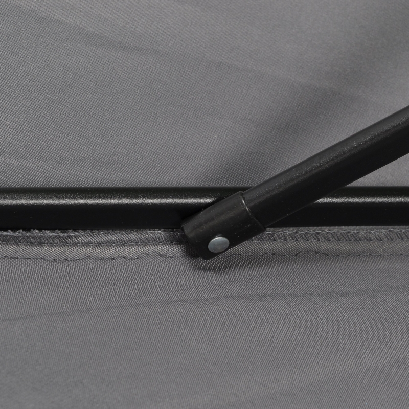 Best 2m Garden Parasol Umbrella, Outdoor Sun Shade with 6 Sturdy Ribs for Balcony, Bench, Garden, Dark Grey - Image 9