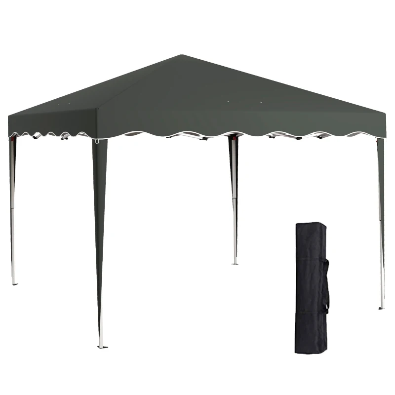Best 3 x 3cm Adjustable Height Pop-Up Gazebo, with Bag - Grey